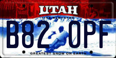 UT license plate B820PF