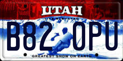 UT license plate B820PU