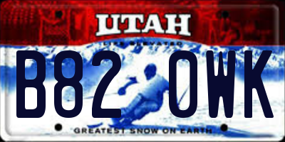 UT license plate B820WK