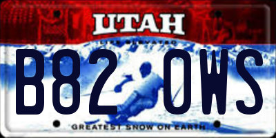 UT license plate B820WS