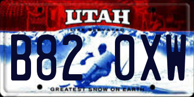UT license plate B820XW