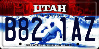 UT license plate B821AZ
