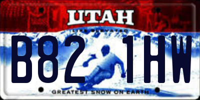 UT license plate B821HW