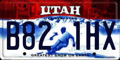 UT license plate B821HX