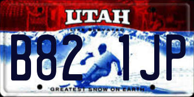 UT license plate B821JP