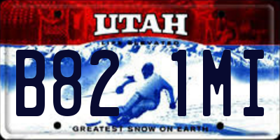 UT license plate B821MI