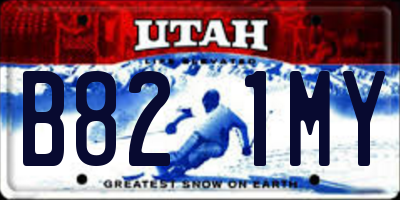 UT license plate B821MY