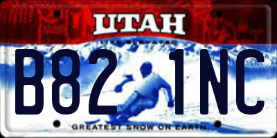UT license plate B821NC