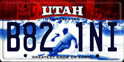UT license plate B821NI