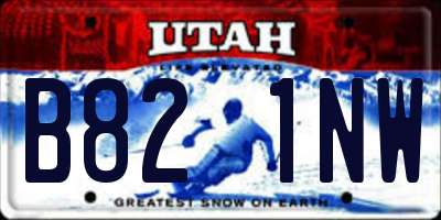 UT license plate B821NW