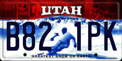 UT license plate B821PK