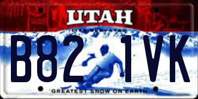 UT license plate B821VK