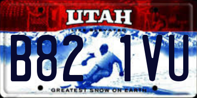 UT license plate B821VU
