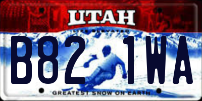UT license plate B821WA