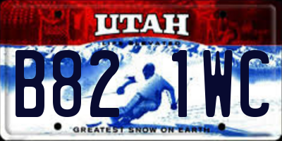 UT license plate B821WC