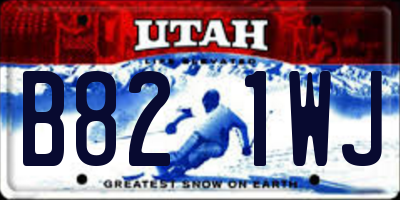 UT license plate B821WJ