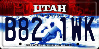 UT license plate B821WK