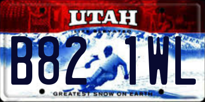 UT license plate B821WL