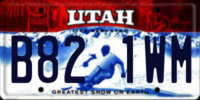 UT license plate B821WM