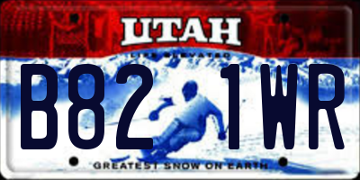 UT license plate B821WR