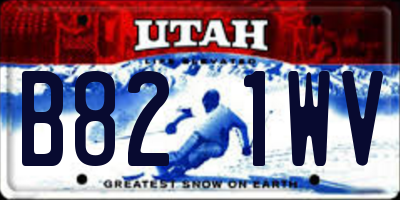 UT license plate B821WV