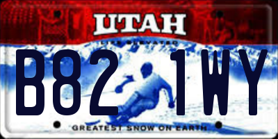 UT license plate B821WY