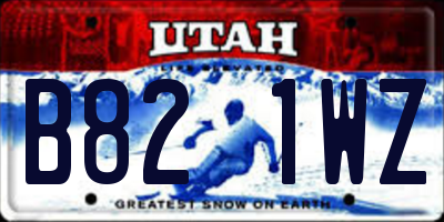 UT license plate B821WZ