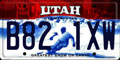 UT license plate B821XW