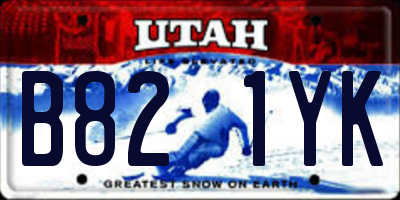 UT license plate B821YK