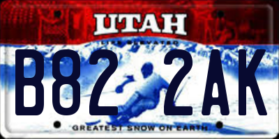 UT license plate B822AK