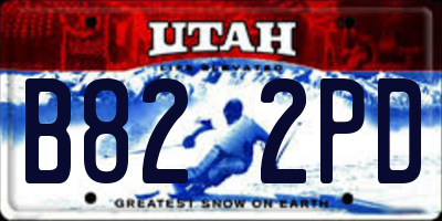 UT license plate B822PD