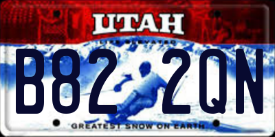UT license plate B822QN