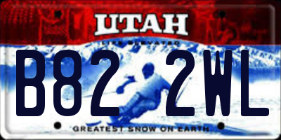 UT license plate B822WL