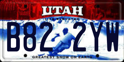 UT license plate B822YW