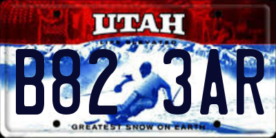 UT license plate B823AR
