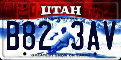 UT license plate B823AV