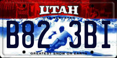UT license plate B823BI