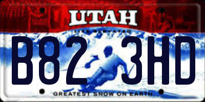 UT license plate B823HD