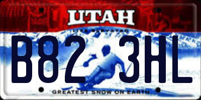 UT license plate B823HL
