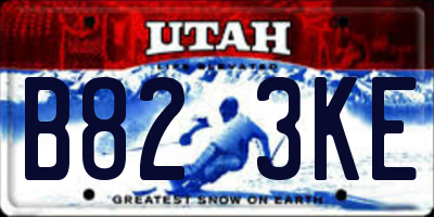 UT license plate B823KE