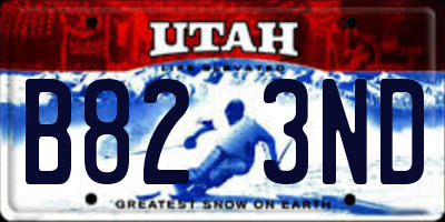 UT license plate B823ND
