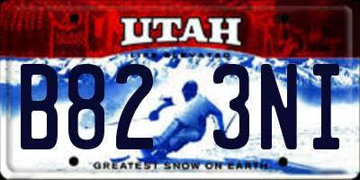 UT license plate B823NI