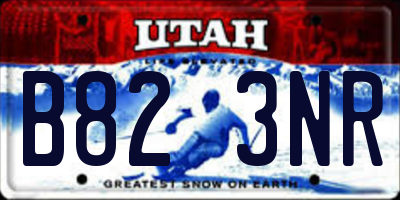 UT license plate B823NR