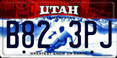 UT license plate B823PJ