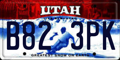 UT license plate B823PK