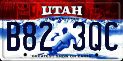 UT license plate B823QC