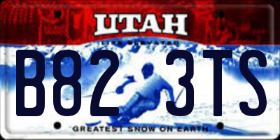 UT license plate B823TS