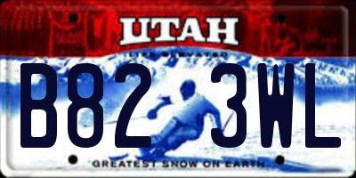 UT license plate B823WL
