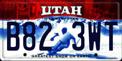 UT license plate B823WT