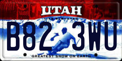 UT license plate B823WU